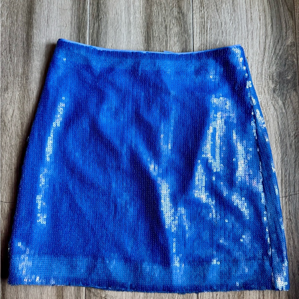 J. Crew Shimmering Blue Mini Skirt